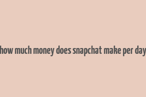 how much money does snapchat make per day