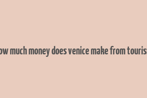 how much money does venice make from tourism