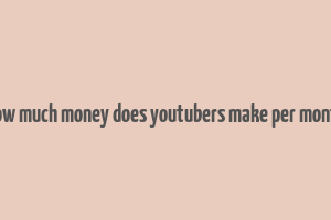 how much money does youtubers make per month