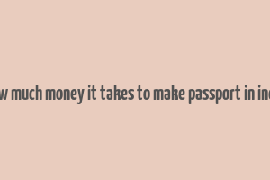 how much money it takes to make passport in india