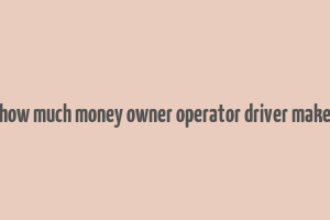 how much money owner operator driver make