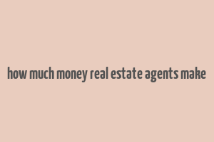 how much money real estate agents make