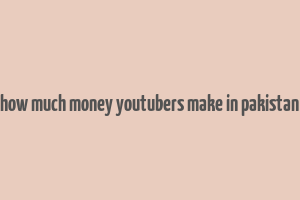 how much money youtubers make in pakistan