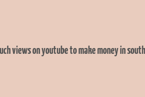 how much views on youtube to make money in south africa