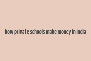 how private schools make money in india