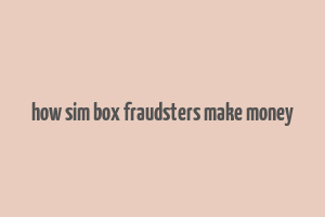 how sim box fraudsters make money