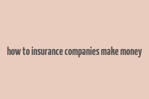 how to insurance companies make money