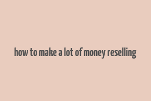 how to make a lot of money reselling