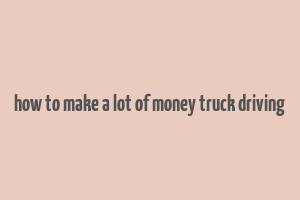 how to make a lot of money truck driving