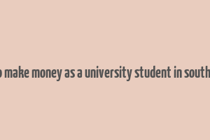 how to make money as a university student in south africa