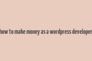 how to make money as a wordpress developer