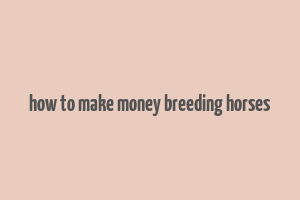 how to make money breeding horses