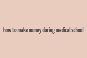 how to make money during medical school