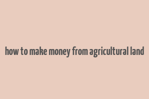 how to make money from agricultural land