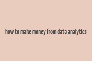 how to make money from data analytics