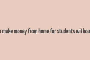 how to make money from home for students without a job