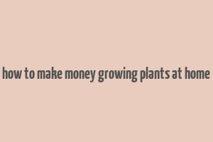 how to make money growing plants at home