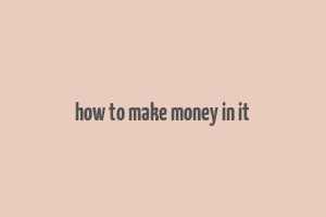 how to make money in it