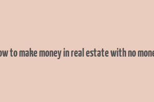 how to make money in real estate with no money