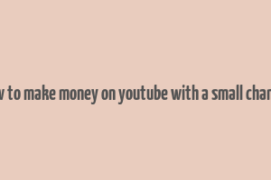 how to make money on youtube with a small channel