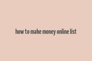 how to make money online list