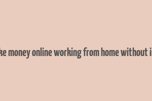 how to make money online working from home without investment