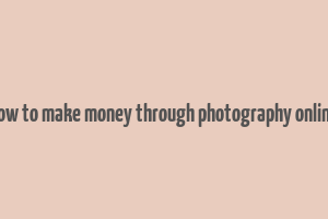 how to make money through photography online