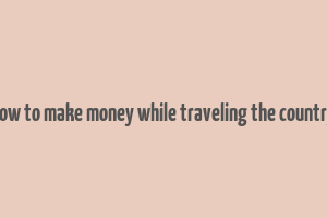 how to make money while traveling the country