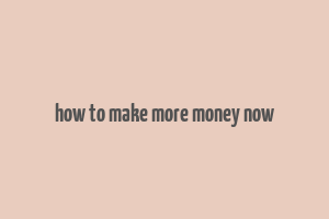 how to make more money now