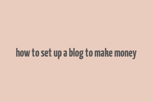 how to set up a blog to make money