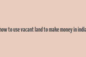 how to use vacant land to make money in india