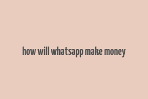 how will whatsapp make money