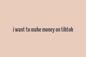 i want to make money on tiktok