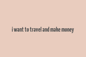 i want to travel and make money