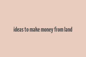 ideas to make money from land