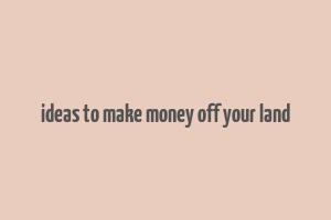 ideas to make money off your land