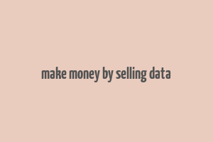 make money by selling data