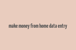 make money from home data entry