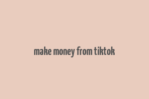 make money from tiktok