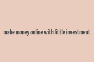 make money online with little investment