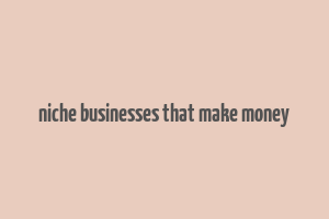 niche businesses that make money