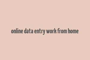 online data entry work from home