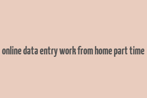 online data entry work from home part time