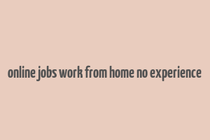 online jobs work from home no experience