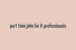 part time jobs for it professionals