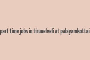 part time jobs in tirunelveli at palayamkottai