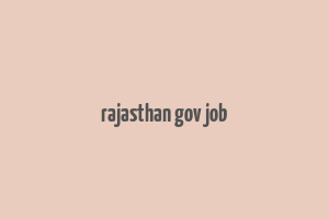 rajasthan gov job