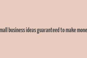 small business ideas guaranteed to make money