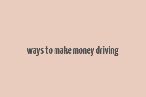 ways to make money driving