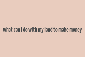 what can i do with my land to make money